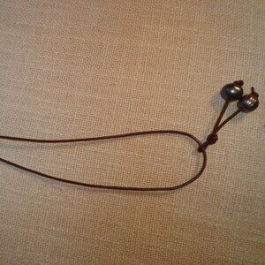 in2 DESIGN for Garnet Hill Double Necklace Gray O/S Leather
